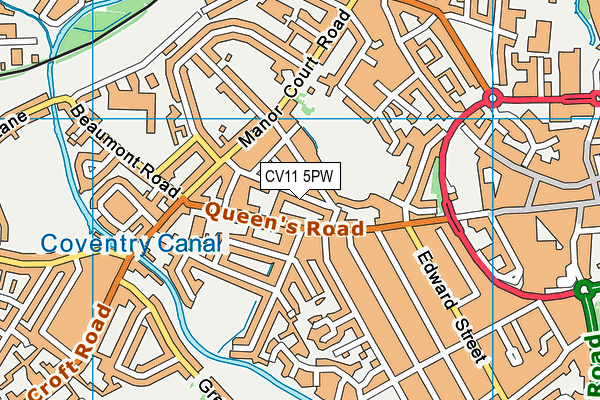 CV11 5PW map - OS VectorMap District (Ordnance Survey)