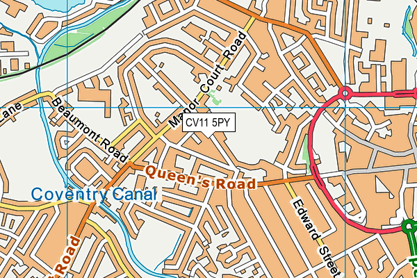 CV11 5PY map - OS VectorMap District (Ordnance Survey)