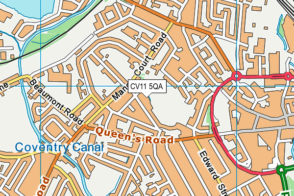 CV11 5QA map - OS VectorMap District (Ordnance Survey)