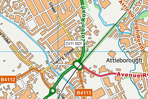 CV11 5QY map - OS VectorMap District (Ordnance Survey)