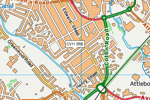 CV11 5RB map - OS VectorMap District (Ordnance Survey)