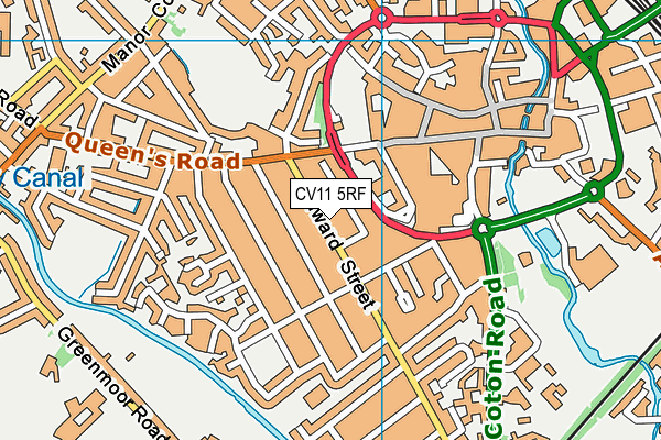 CV11 5RF map - OS VectorMap District (Ordnance Survey)