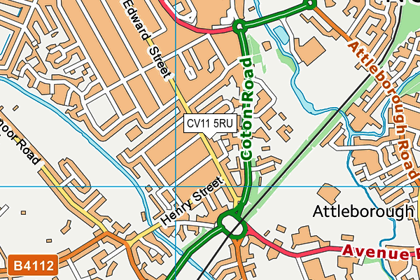 CV11 5RU map - OS VectorMap District (Ordnance Survey)