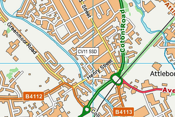 CV11 5SD map - OS VectorMap District (Ordnance Survey)