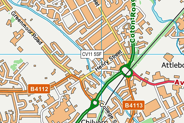 CV11 5SF map - OS VectorMap District (Ordnance Survey)