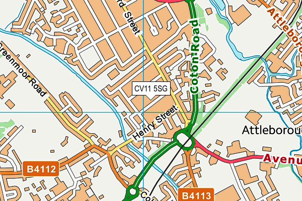 CV11 5SG map - OS VectorMap District (Ordnance Survey)