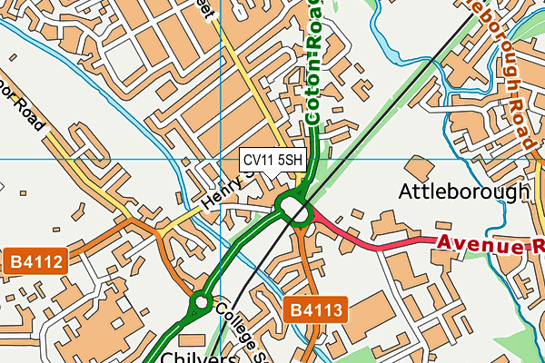 CV11 5SH map - OS VectorMap District (Ordnance Survey)