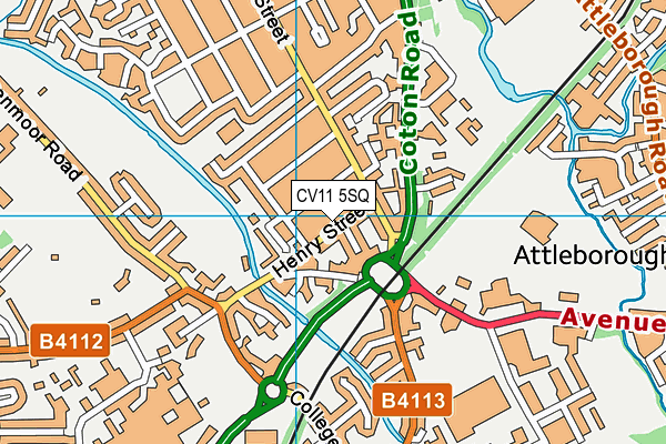 CV11 5SQ map - OS VectorMap District (Ordnance Survey)