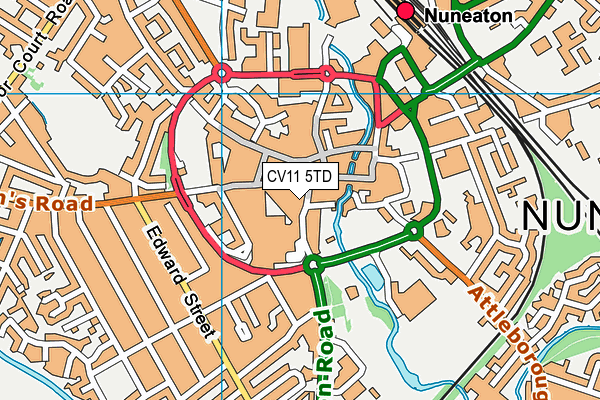 CV11 5TD map - OS VectorMap District (Ordnance Survey)