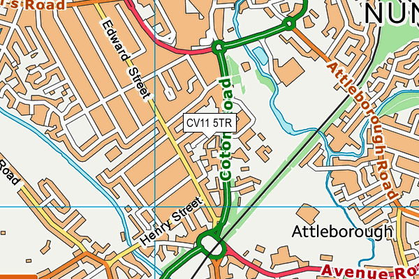 CV11 5TR map - OS VectorMap District (Ordnance Survey)