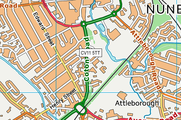 CV11 5TT map - OS VectorMap District (Ordnance Survey)