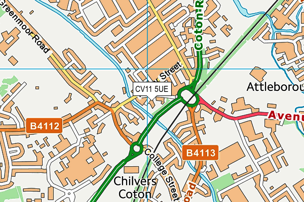 CV11 5UE map - OS VectorMap District (Ordnance Survey)