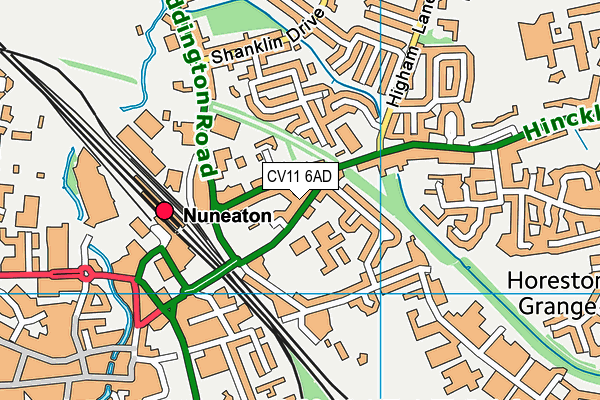 Etone Sports Centre map (CV11 6AD) - OS VectorMap District (Ordnance Survey)