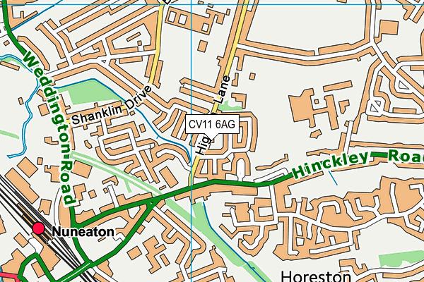 CV11 6AG map - OS VectorMap District (Ordnance Survey)