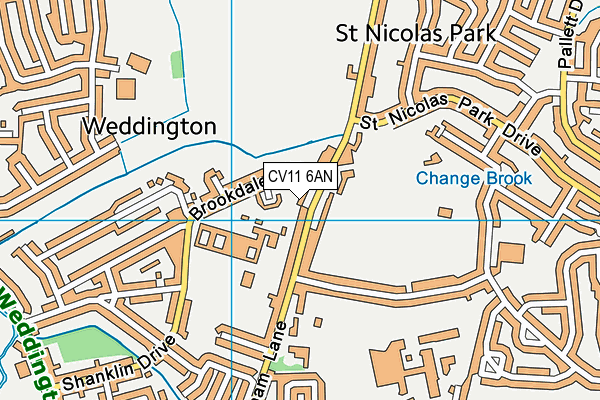 CV11 6AN map - OS VectorMap District (Ordnance Survey)