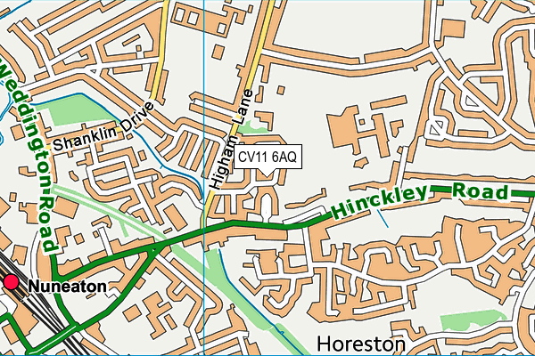 CV11 6AQ map - OS VectorMap District (Ordnance Survey)