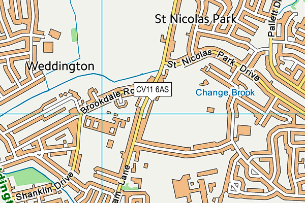 CV11 6AS map - OS VectorMap District (Ordnance Survey)