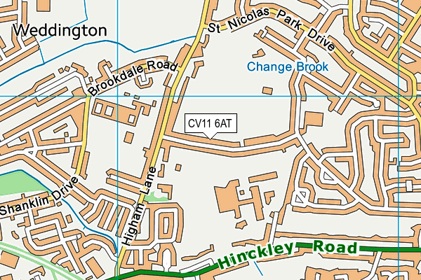 Ambleside Sports Club map (CV11 6AT) - OS VectorMap District (Ordnance Survey)