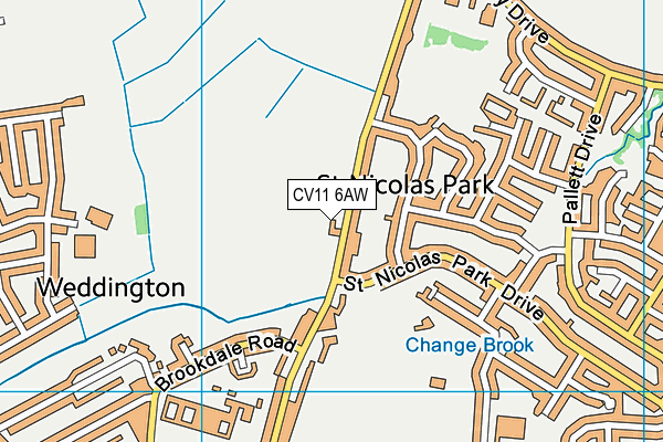 CV11 6AW map - OS VectorMap District (Ordnance Survey)