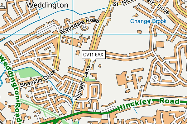 CV11 6AX map - OS VectorMap District (Ordnance Survey)