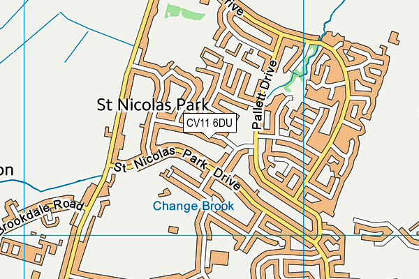 CV11 6DU map - OS VectorMap District (Ordnance Survey)