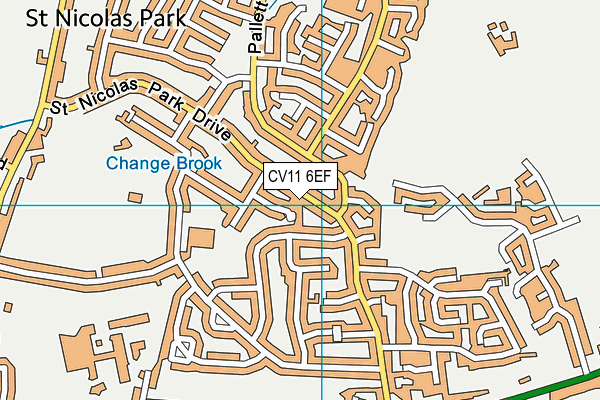 CV11 6EF map - OS VectorMap District (Ordnance Survey)