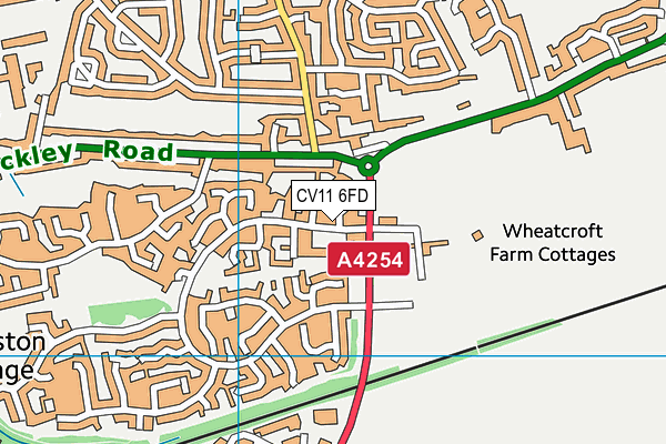 CV11 6FD map - OS VectorMap District (Ordnance Survey)