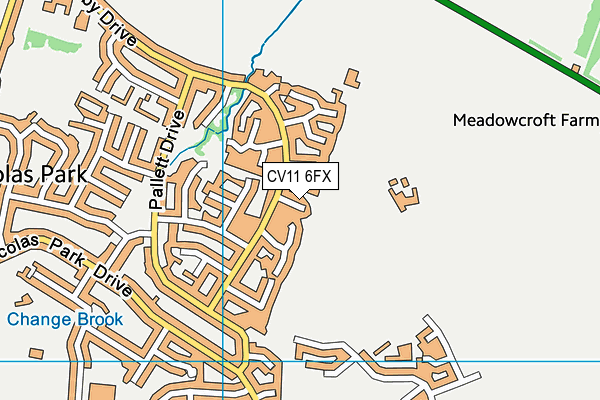 CV11 6FX map - OS VectorMap District (Ordnance Survey)