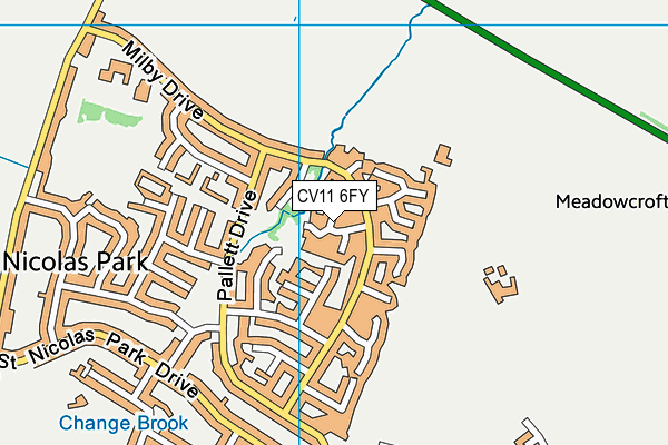 CV11 6FY map - OS VectorMap District (Ordnance Survey)