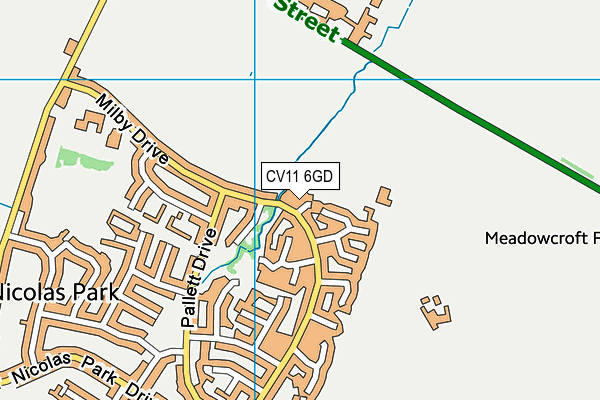 CV11 6GD map - OS VectorMap District (Ordnance Survey)