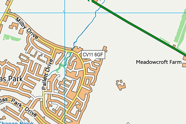 CV11 6GF map - OS VectorMap District (Ordnance Survey)