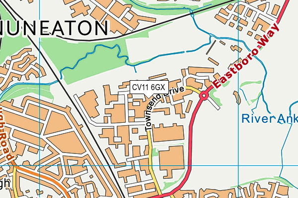 CV11 6GX map - OS VectorMap District (Ordnance Survey)