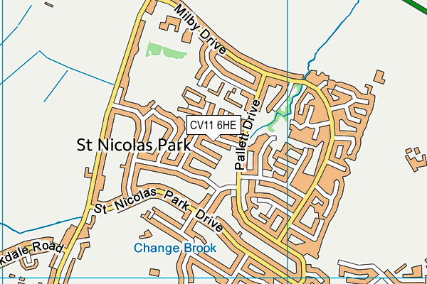 CV11 6HE map - OS VectorMap District (Ordnance Survey)