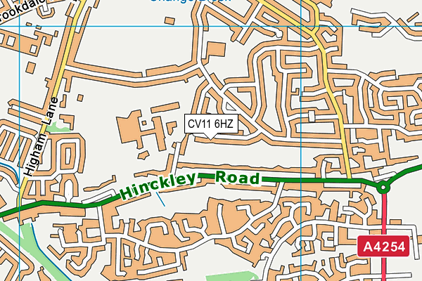 CV11 6HZ map - OS VectorMap District (Ordnance Survey)