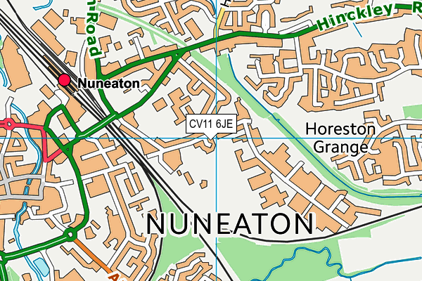 CV11 6JE map - OS VectorMap District (Ordnance Survey)