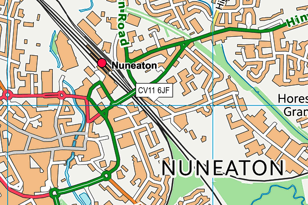 CV11 6JF map - OS VectorMap District (Ordnance Survey)