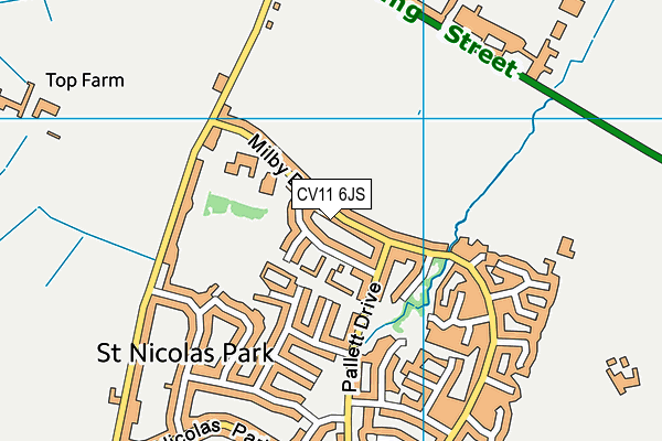 Milby Primary School map (CV11 6JS) - OS VectorMap District (Ordnance Survey)
