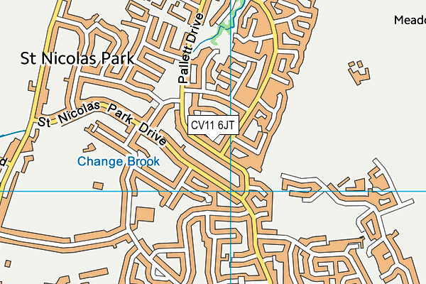 CV11 6JT map - OS VectorMap District (Ordnance Survey)