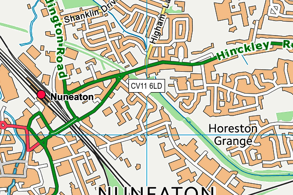 CV11 6LD map - OS VectorMap District (Ordnance Survey)