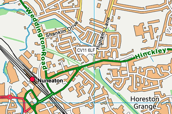 CV11 6LF map - OS VectorMap District (Ordnance Survey)