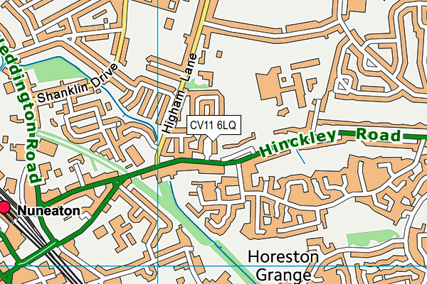 CV11 6LQ map - OS VectorMap District (Ordnance Survey)