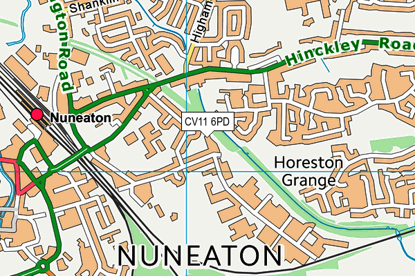 CV11 6PD map - OS VectorMap District (Ordnance Survey)