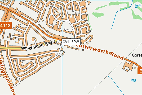 CV11 6PW map - OS VectorMap District (Ordnance Survey)