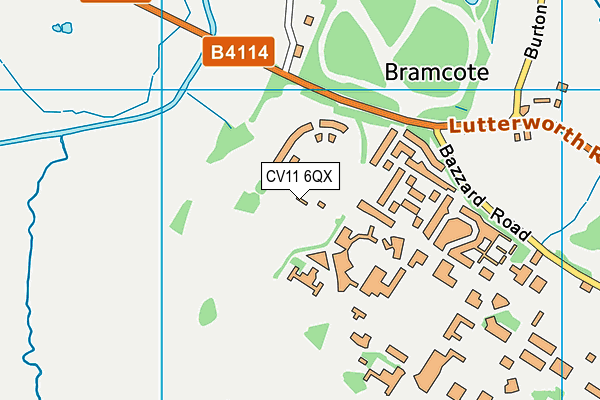 CV11 6QX map - OS VectorMap District (Ordnance Survey)