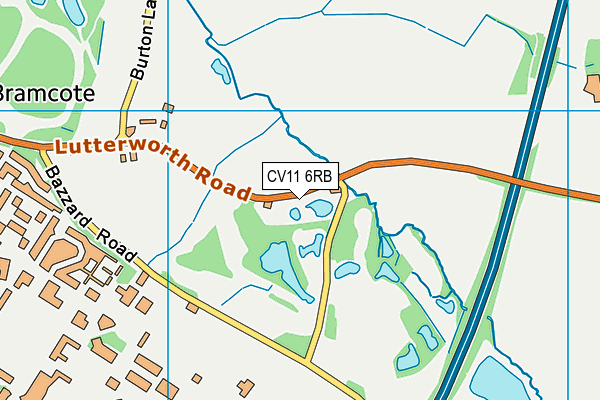 CV11 6RB map - OS VectorMap District (Ordnance Survey)