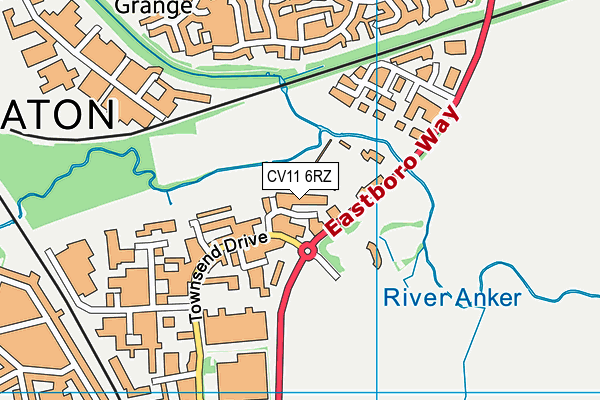 CV11 6RZ map - OS VectorMap District (Ordnance Survey)