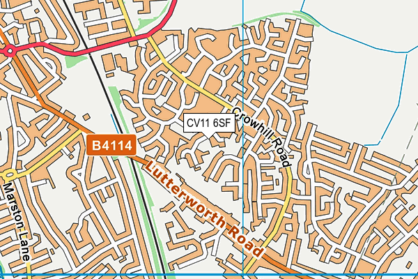 CV11 6SF map - OS VectorMap District (Ordnance Survey)