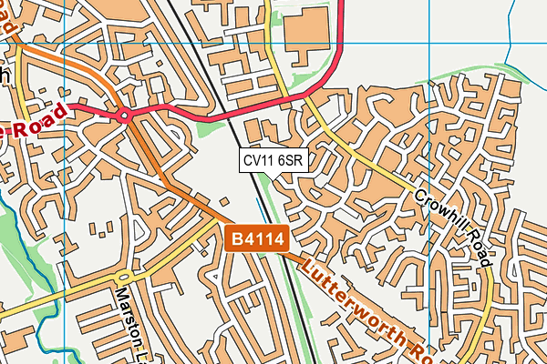 CV11 6SR map - OS VectorMap District (Ordnance Survey)