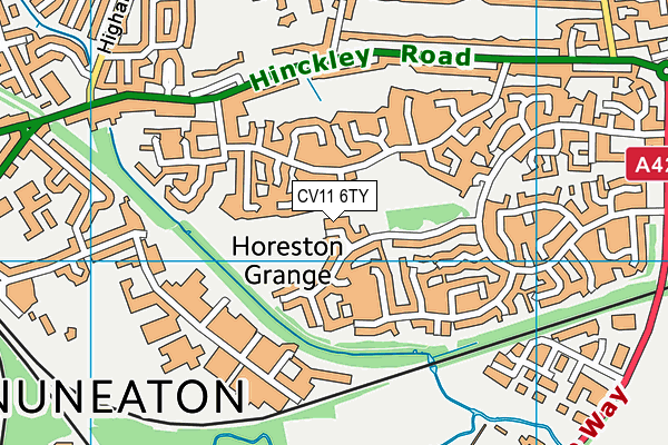 CV11 6TY map - OS VectorMap District (Ordnance Survey)