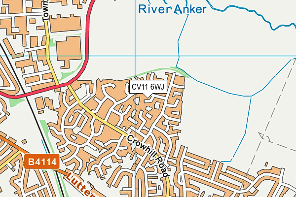 CV11 6WJ map - OS VectorMap District (Ordnance Survey)